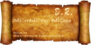 Dörnhöfer Rózsa névjegykártya