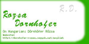 rozsa dornhofer business card