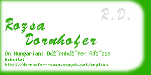 rozsa dornhofer business card